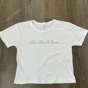 White Graphic Crop Top